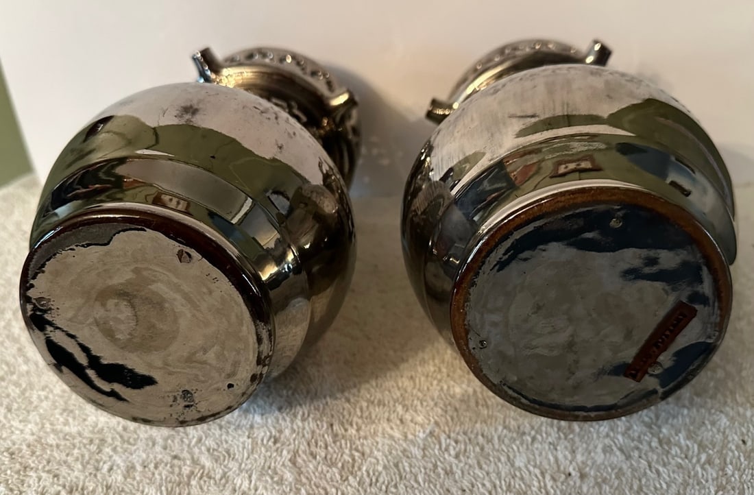 2 Leeds Silver Luster Puzzle Jugs, Late 19th C - 2