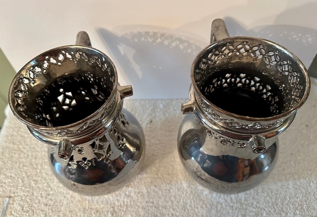 2 Leeds Silver Luster Puzzle Jugs, Late 19th C - 3