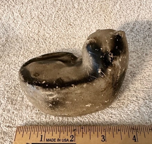 2 Chalkware Cats: 1 Sitting; 1 Resting - 2