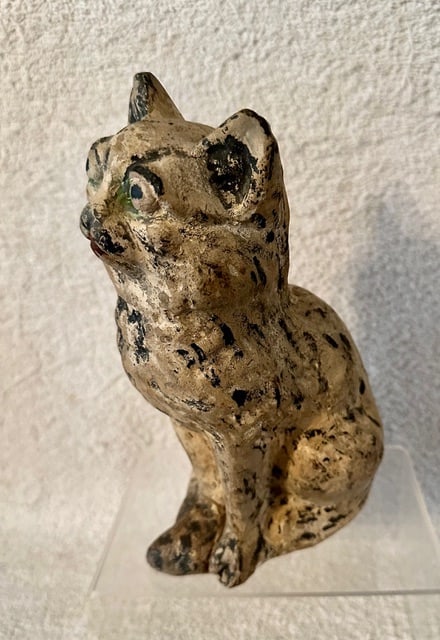 2 Chalkware Cats: 1 Sitting; 1 Resting - 8