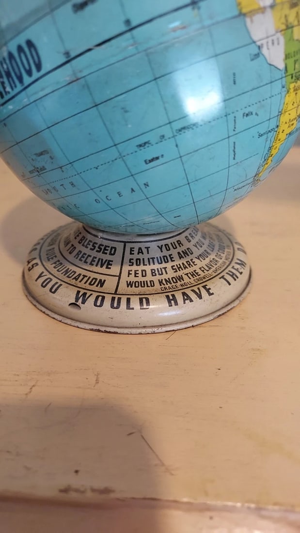 Fundraiser World Globe For Church LOVE THY NEIGHBOR 1938 - 3
