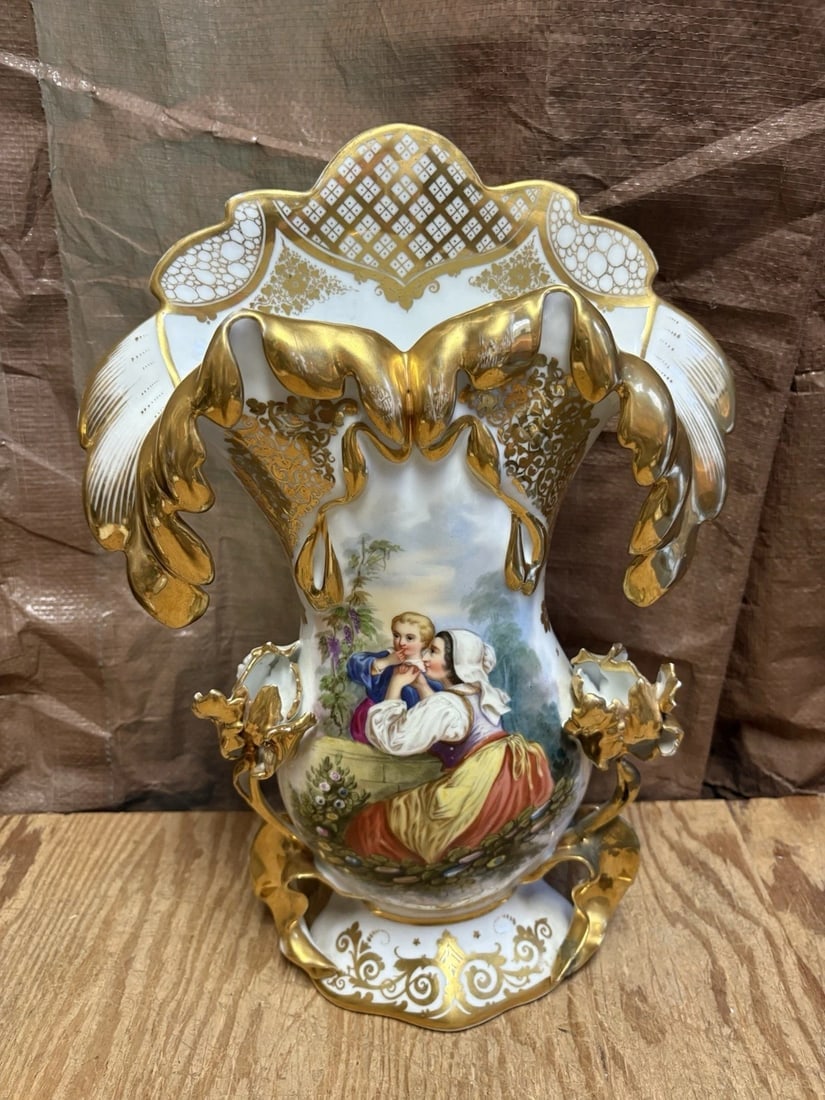 Pr 16 3/4” Paris Porcelain Vases - 2