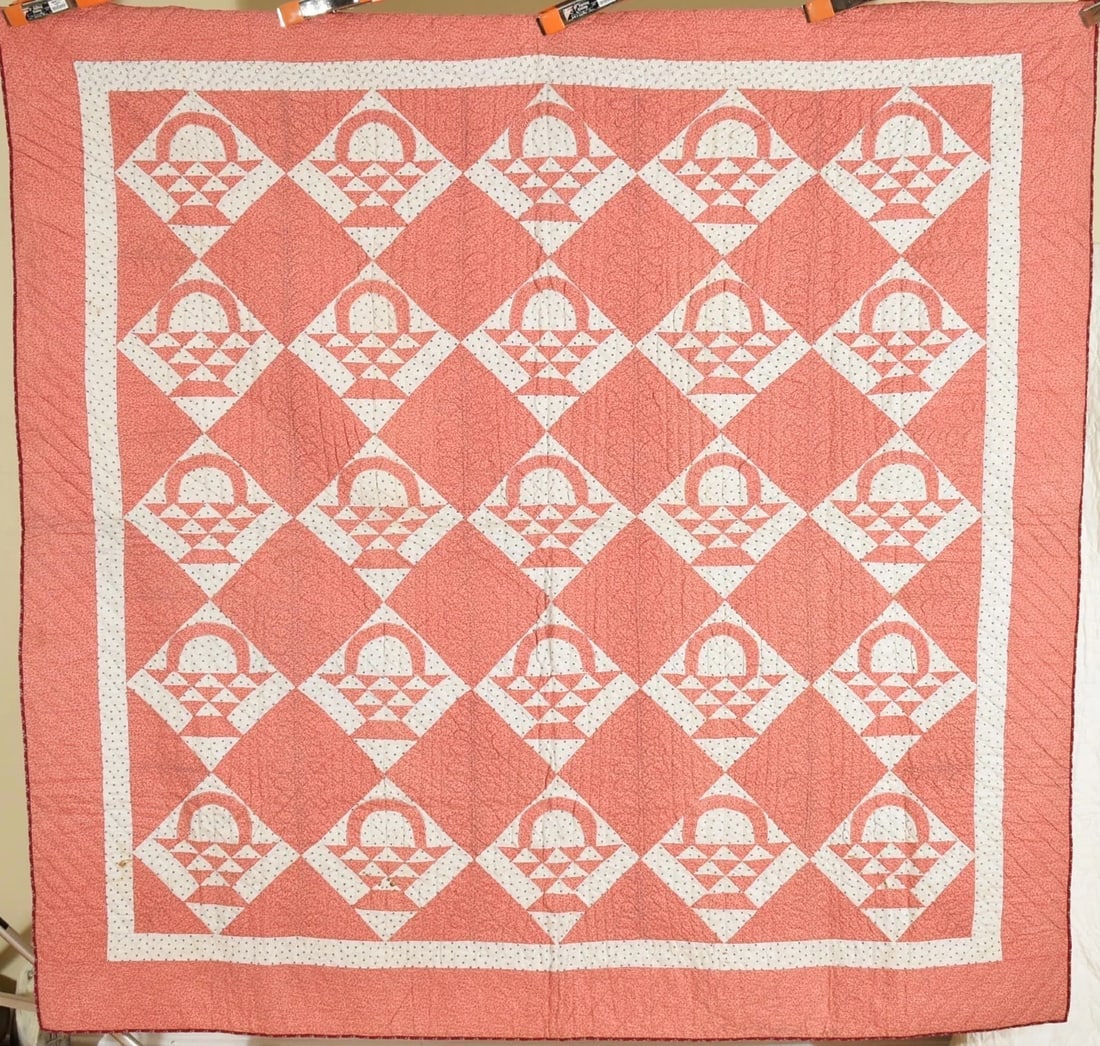 Well Quilted 1880's Baskets Quilt (1 of 9)