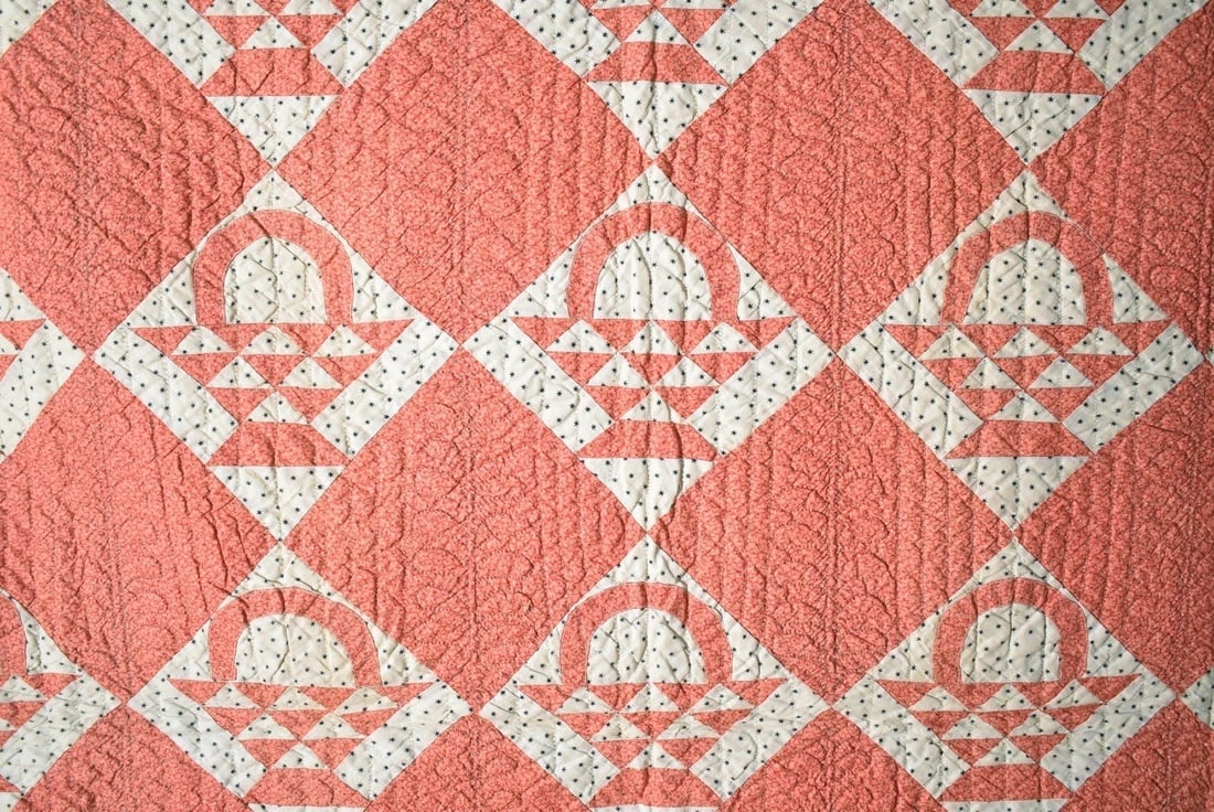 Well Quilted 1880's Baskets Quilt - 2