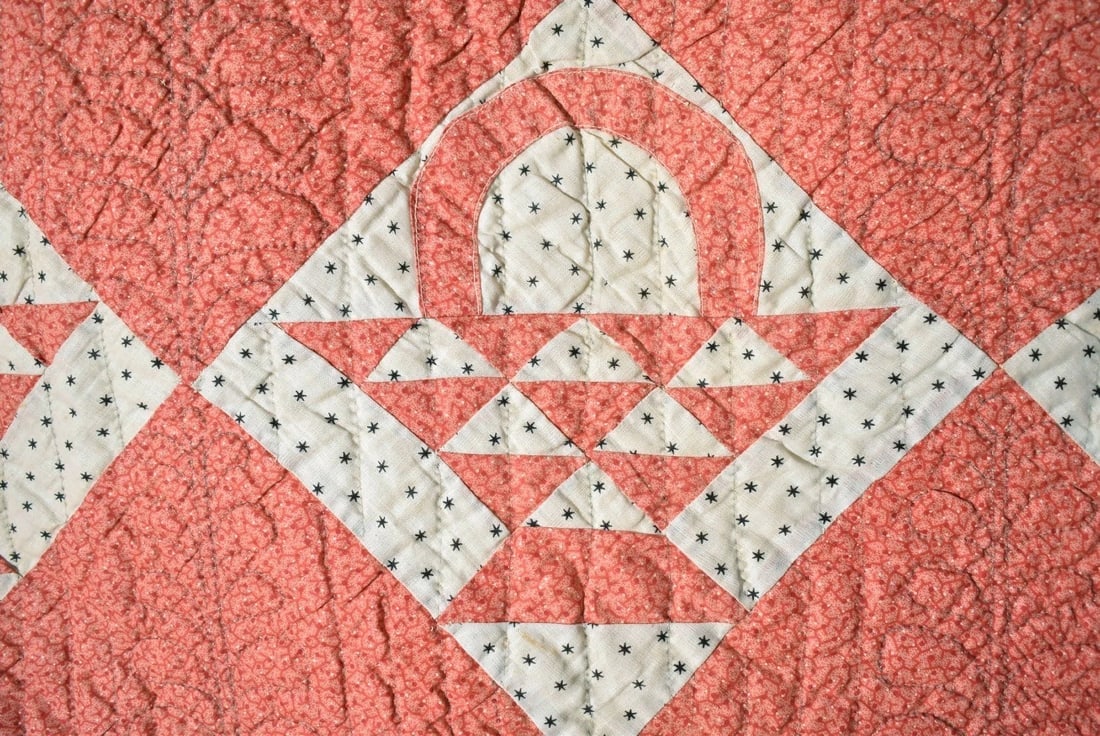 Well Quilted 1880's Baskets Quilt - 3
