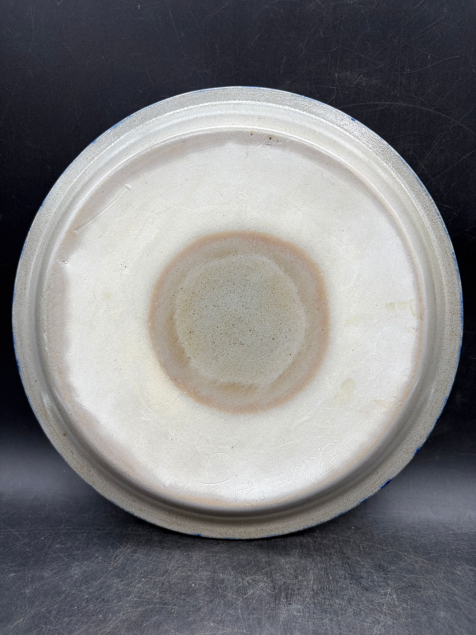 1990 Eldreth Stoneware Pottery Christmas Pie Plate - 3