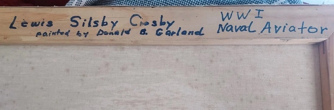 Sailing Ship American Sailor Painting On Canvas WWI Lewis Crosby Naval Aviator - 4