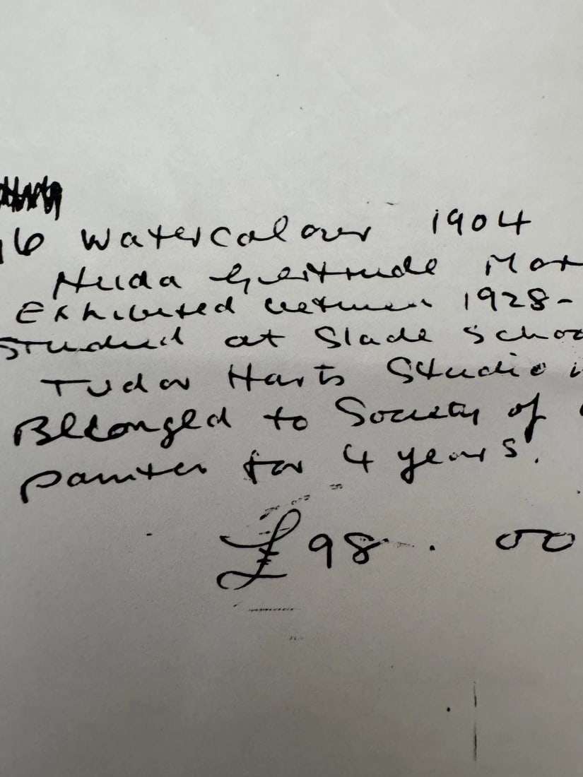 1904 SIGNED ORIGINAL LANDSCAPE Wagon Figures WATERCOLOR PAINTING - 8