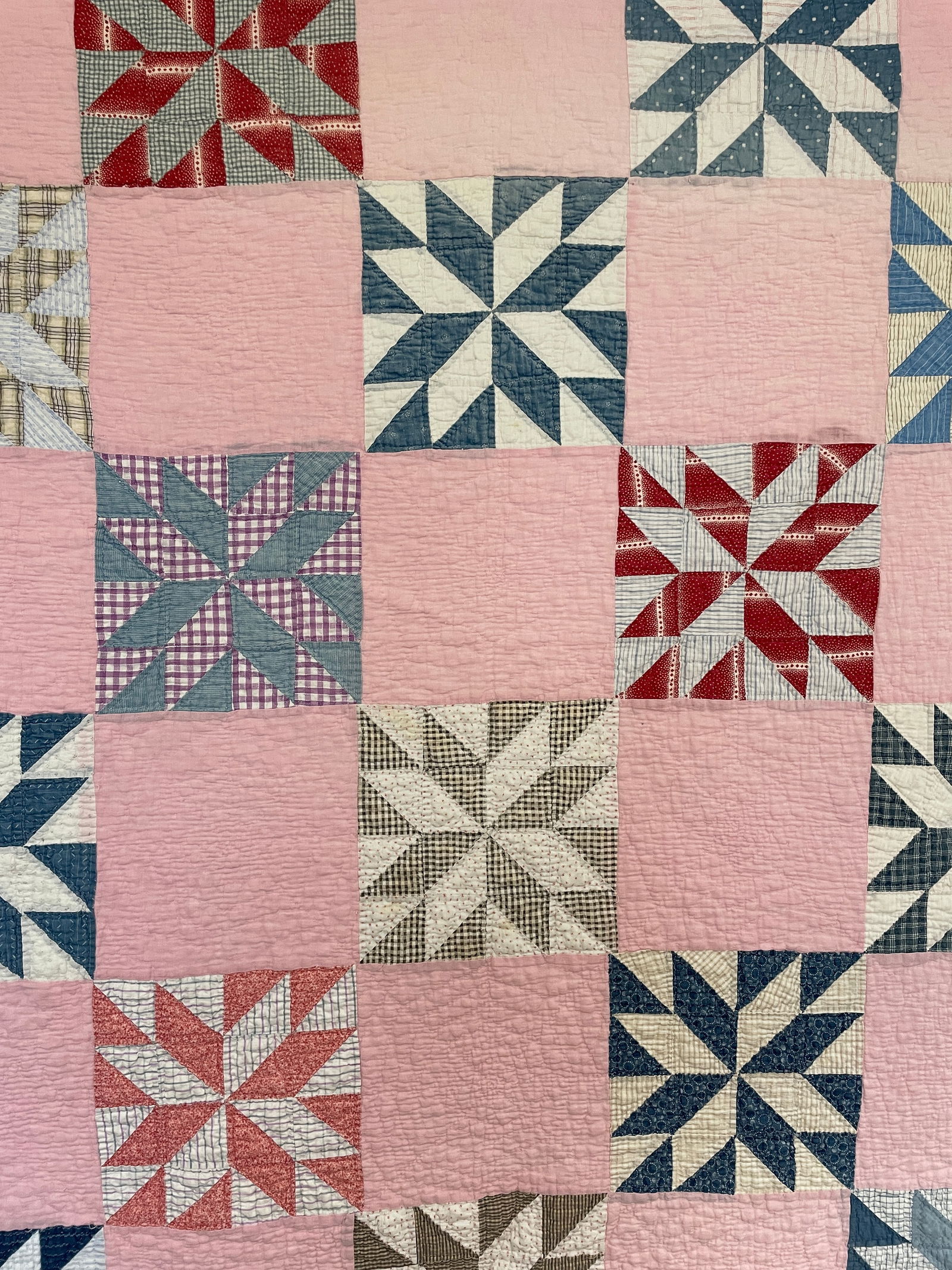 Vintage Snowflake Star Quilt Hand Sewn Patchwork - 2