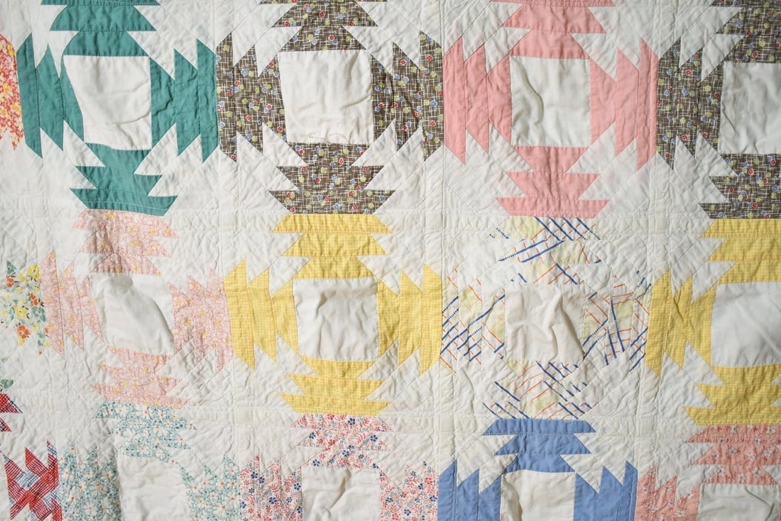 30's Pineapple Log Cabin quilt - 5