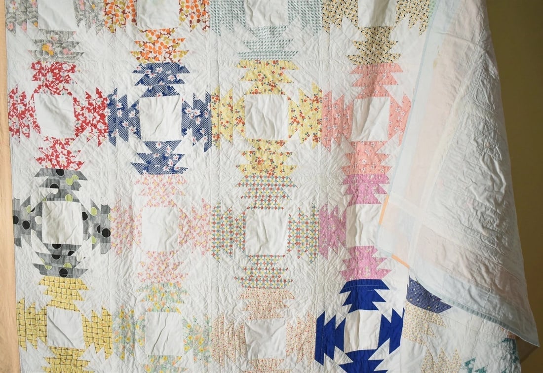 30's Pineapple Log Cabin quilt - 8