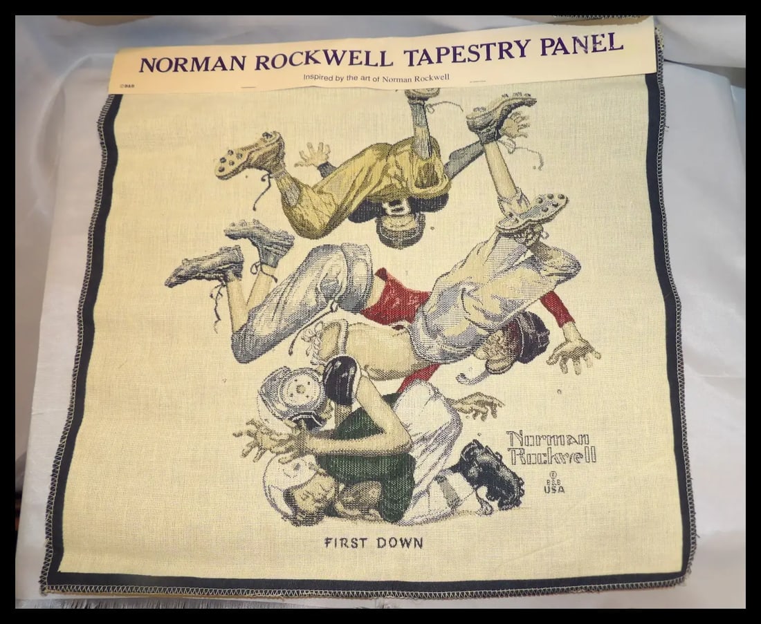 Norman Rockwell Tapestry Panel Oakhurst Textiles (B) - 3