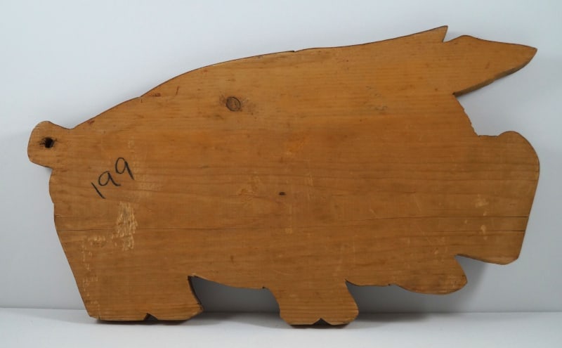 Antique Wooden Pig Cutting Board - 2