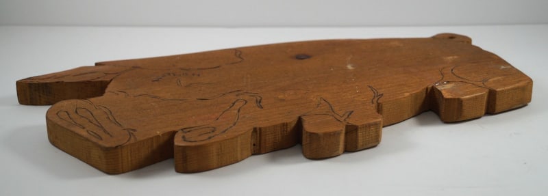 Antique Wooden Pig Cutting Board - 3