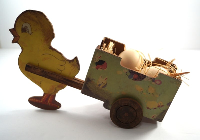 Easter Chick Pulling Cart Candy Container Toy - 7