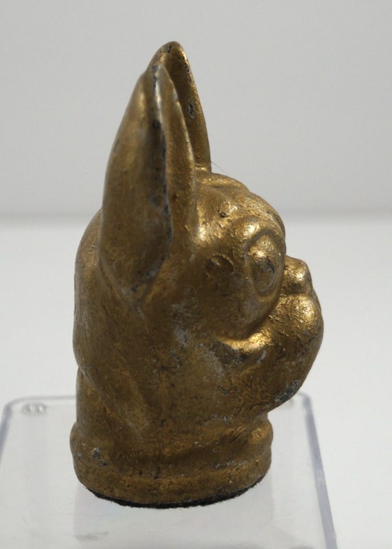 Antique French Bulldog Dog Cast Iron Paperweight - 5