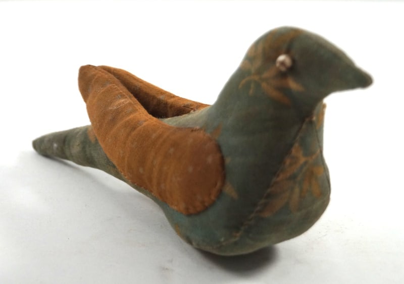 Antique Sewing Distelfink Bird Pin Cushion - 2
