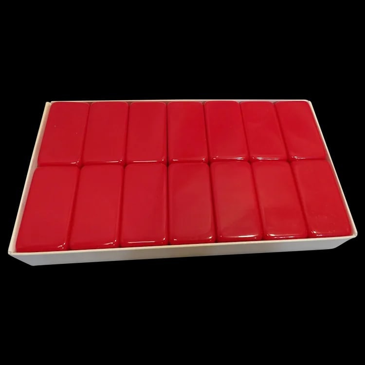 Super Thick Size #816 Puremco Marblelike RED Dominoes: Super Thick Size #816 Puremco Marblelike RED Dominoes. Full 28-piece double-six set in original Puremco box. Excellent condition; box is like new. Item ID: ls009662. Shipping: Domestic: Flat-rate of $