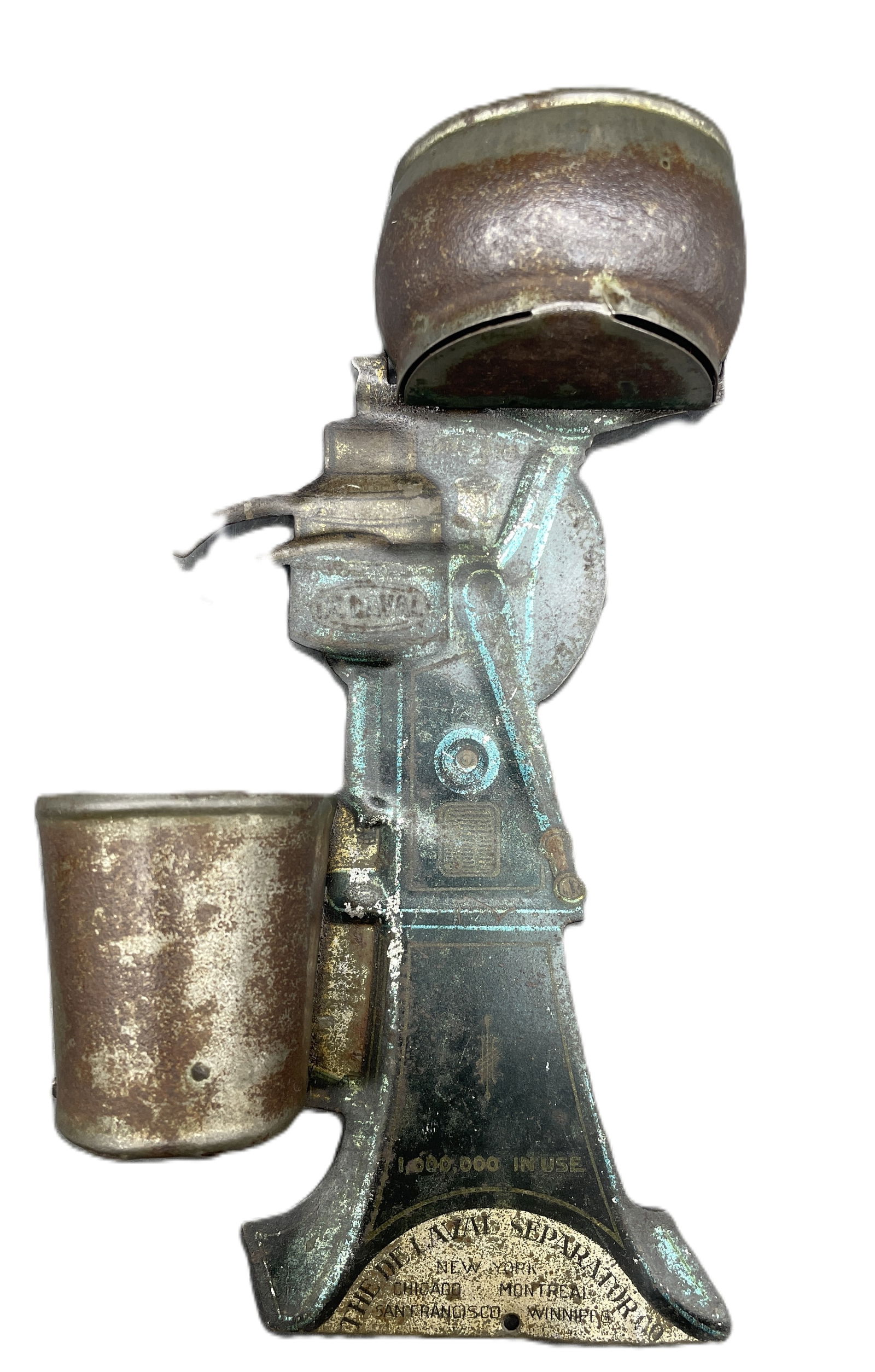 Antique DeLaval Cream Separator Dairy Tin Litho Match Holder Match Safe: Date/Period: approx early 1900'sDimension: Approx tall 6.25" x 3.75" x 1"Material: metalAdditional Information: Antique DeLaval Cream Separator Dairy Tin Litho Match Holder Match Safe 