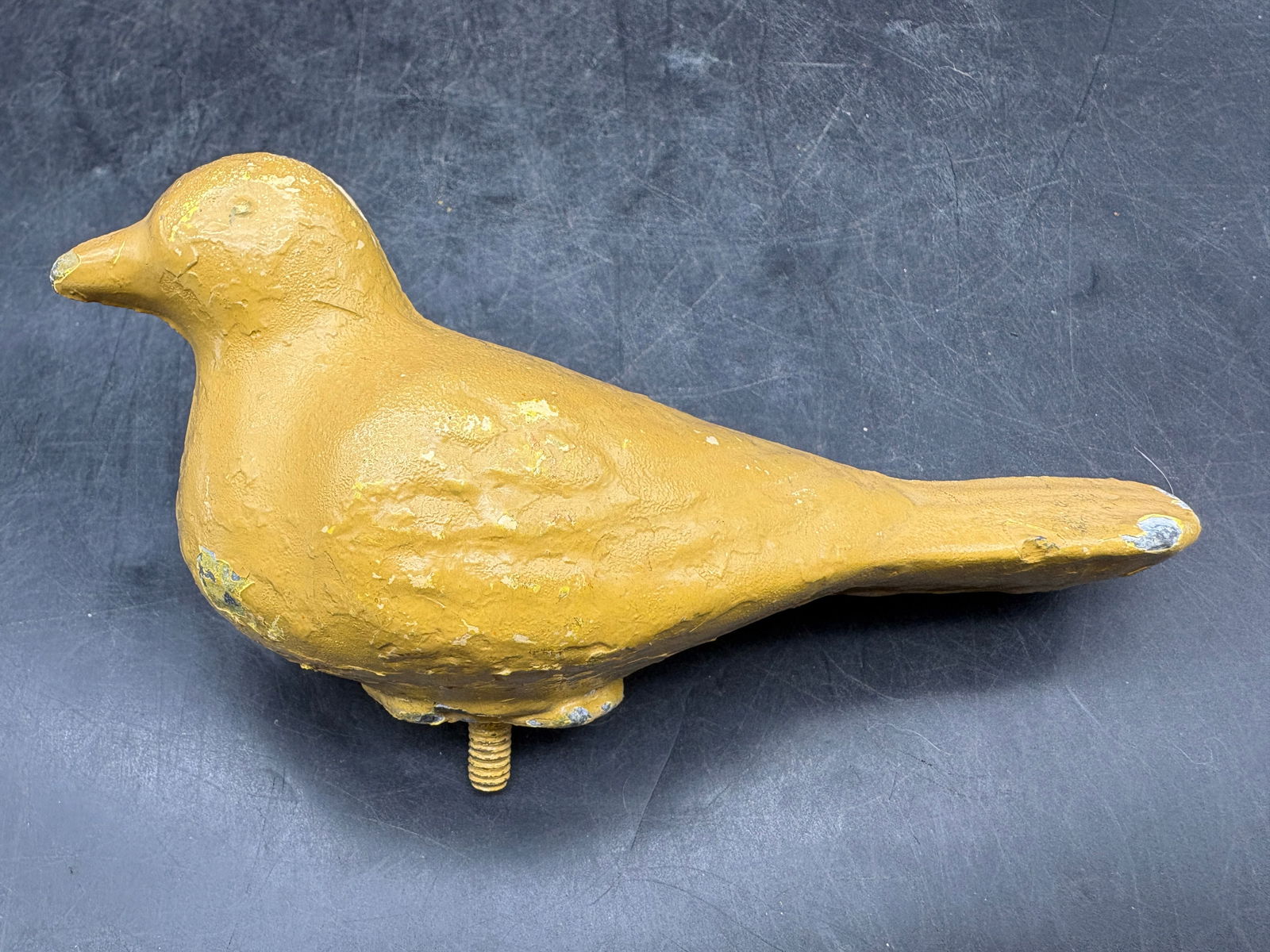 Primitive Folk Art Fair / Carnival Game Shooting Gallery Cast Iron Canary Bird Target: Date/Period: Approx 1930-50'sDimension: Approx. 5.5" long x 3"Material: cast ironAdditional Information: Vintage Cast Iron Carnival Shooting Gallery Bird Target. The silhouette makes great folk art.