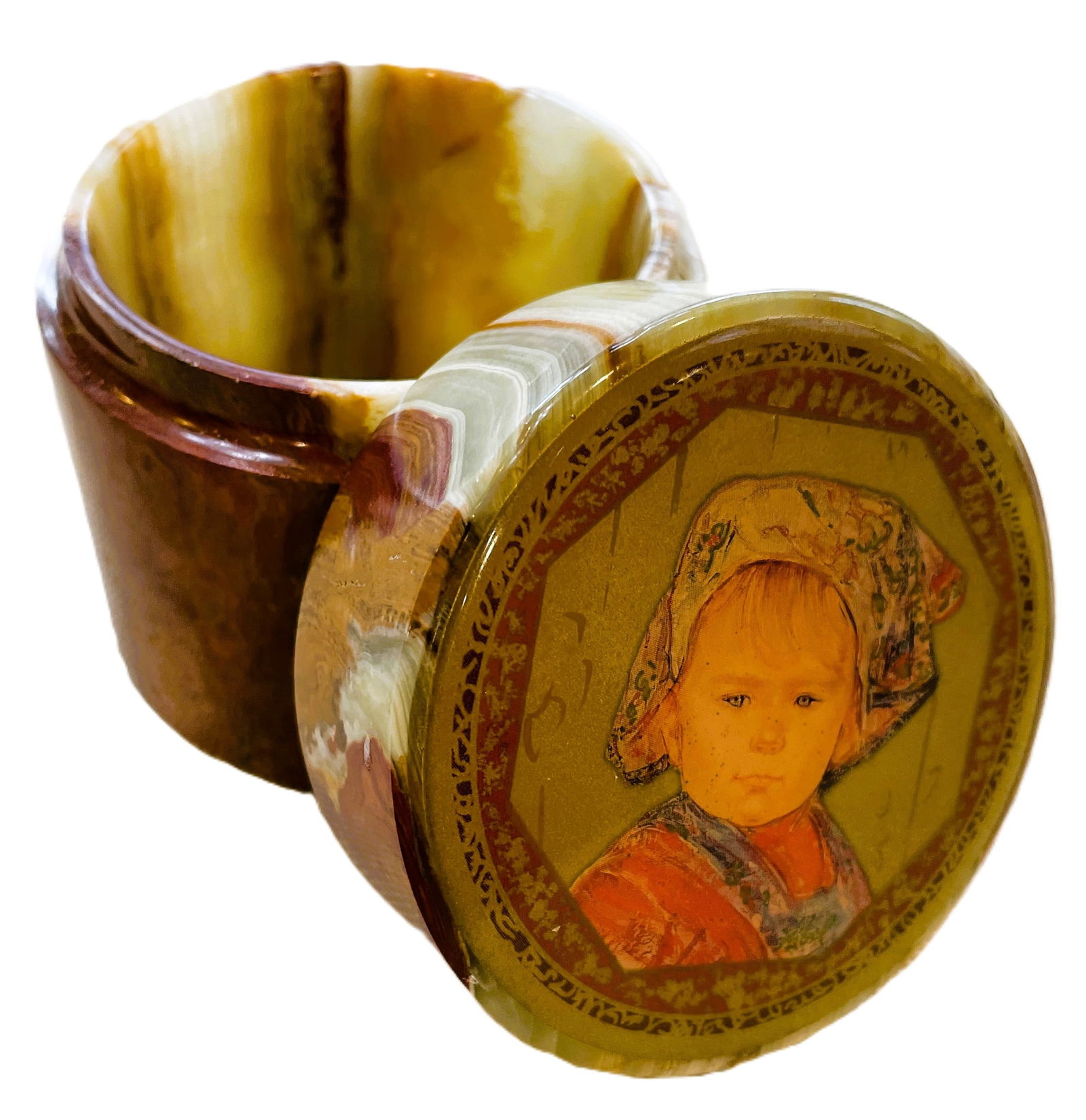 Edna Hibel Marble Trinket Box - 3