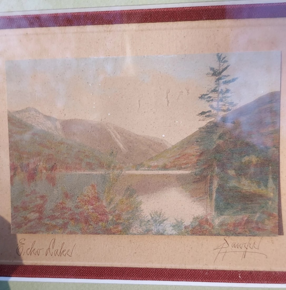 Sawyer Print Painting echo lake adirondacks 1910 - 3