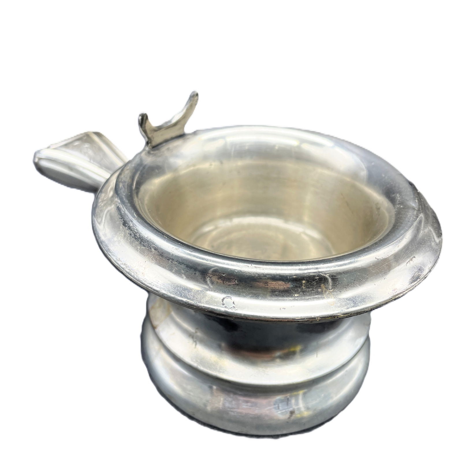 Antique Victorian Derby Silver Co. Plated Shaving Mug w/ Soap Cup: Date/Period: unknown Dimension: Approx. 3.25" tall x 5.75 x 3.25" Material: silver plated Additional Information: Antique Victorian Derby Silver Co. Plated Shaving Mug with soap cup. Marked 54 Shippin