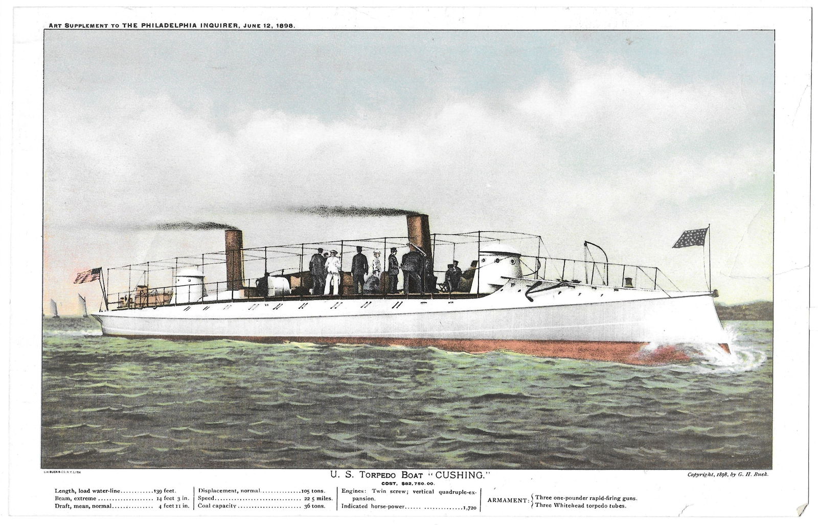American Naval Warships - collection of nine prints - 2