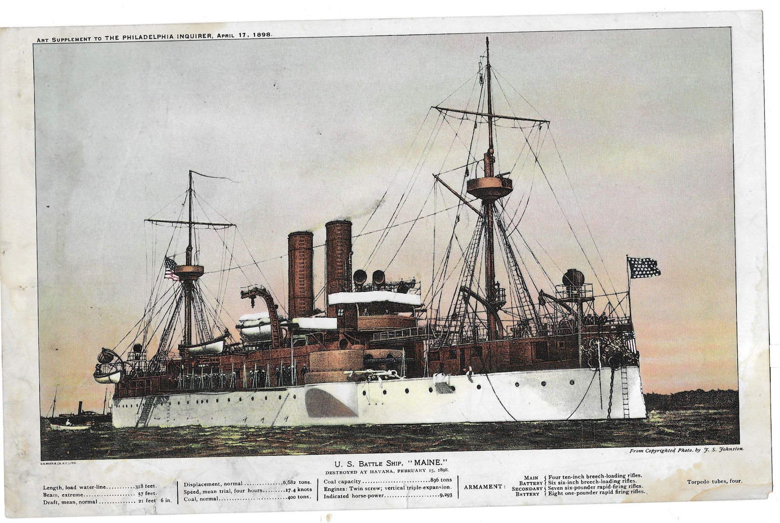 American Naval Warships - collection of nine prints - 5