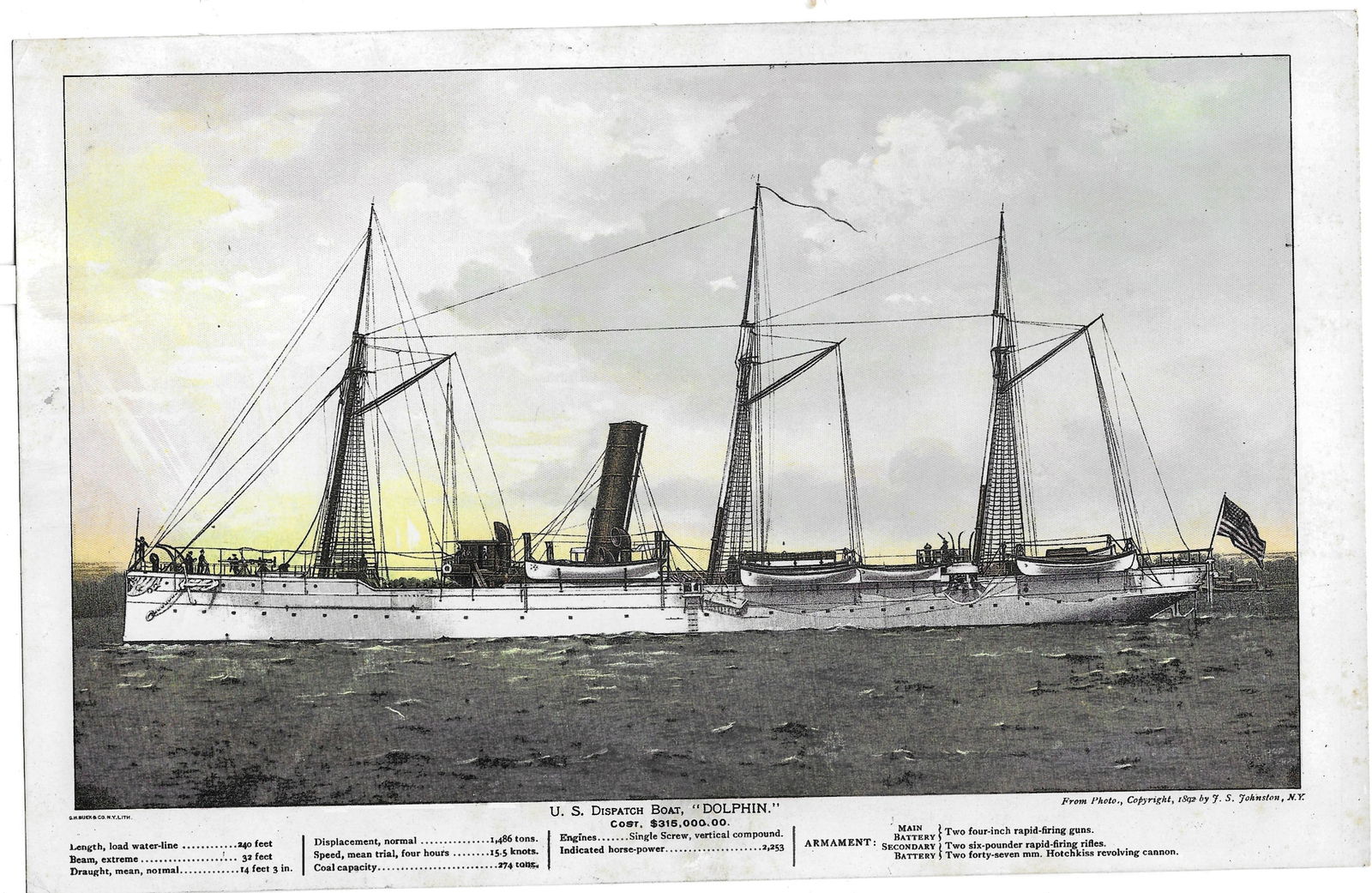 American Naval Warships - collection of nine prints - 6