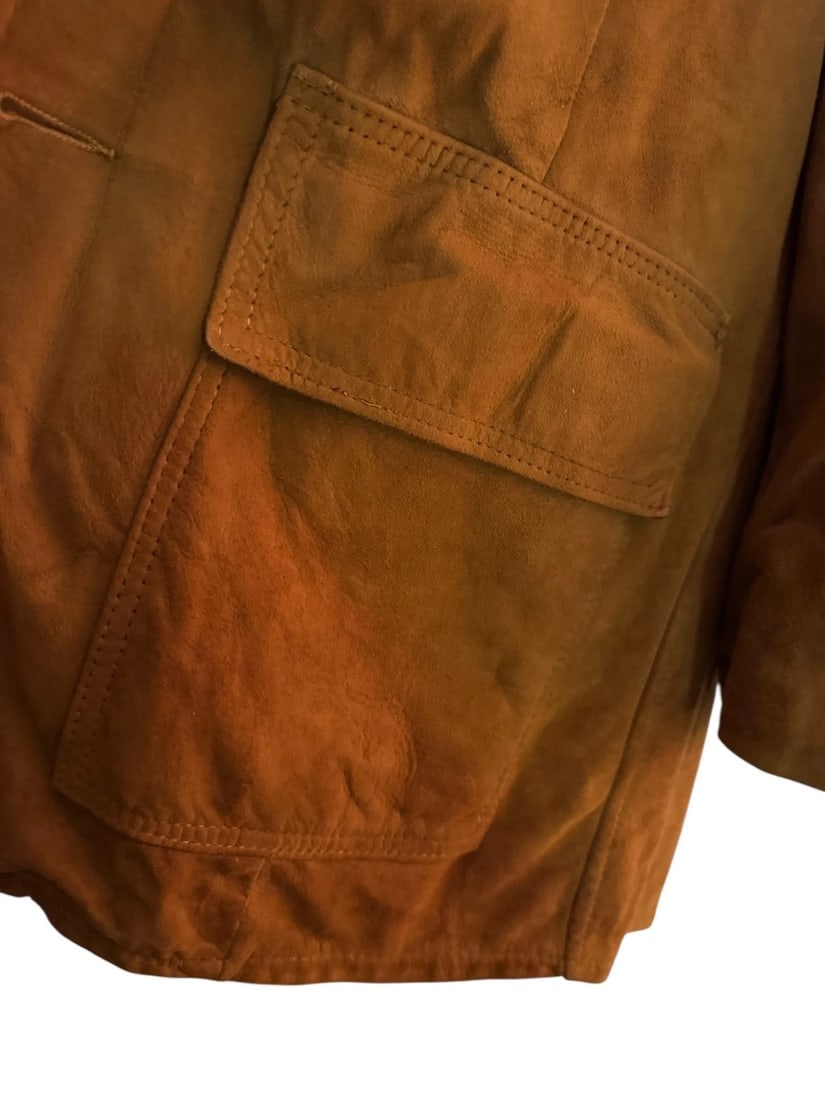 Vintage Leathers Ltd. by Campus Brown Suede Jacket Coat size 40 Zip Out Lining - 2