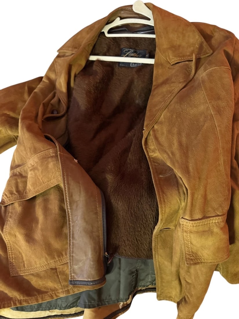Vintage Leathers Ltd. by Campus Brown Suede Jacket Coat size 40 Zip Out Lining - 4
