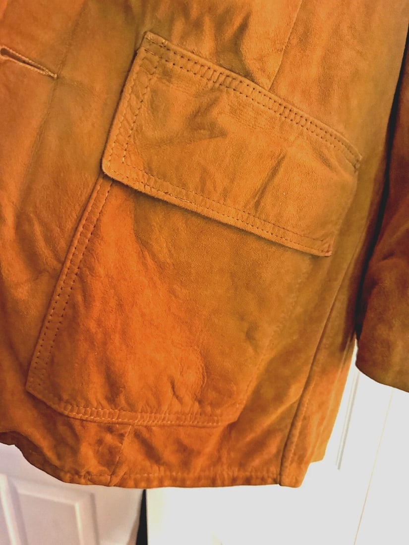 Vintage Leathers Ltd. by Campus Brown Suede Jacket Coat size 40 Zip Out Lining - 8