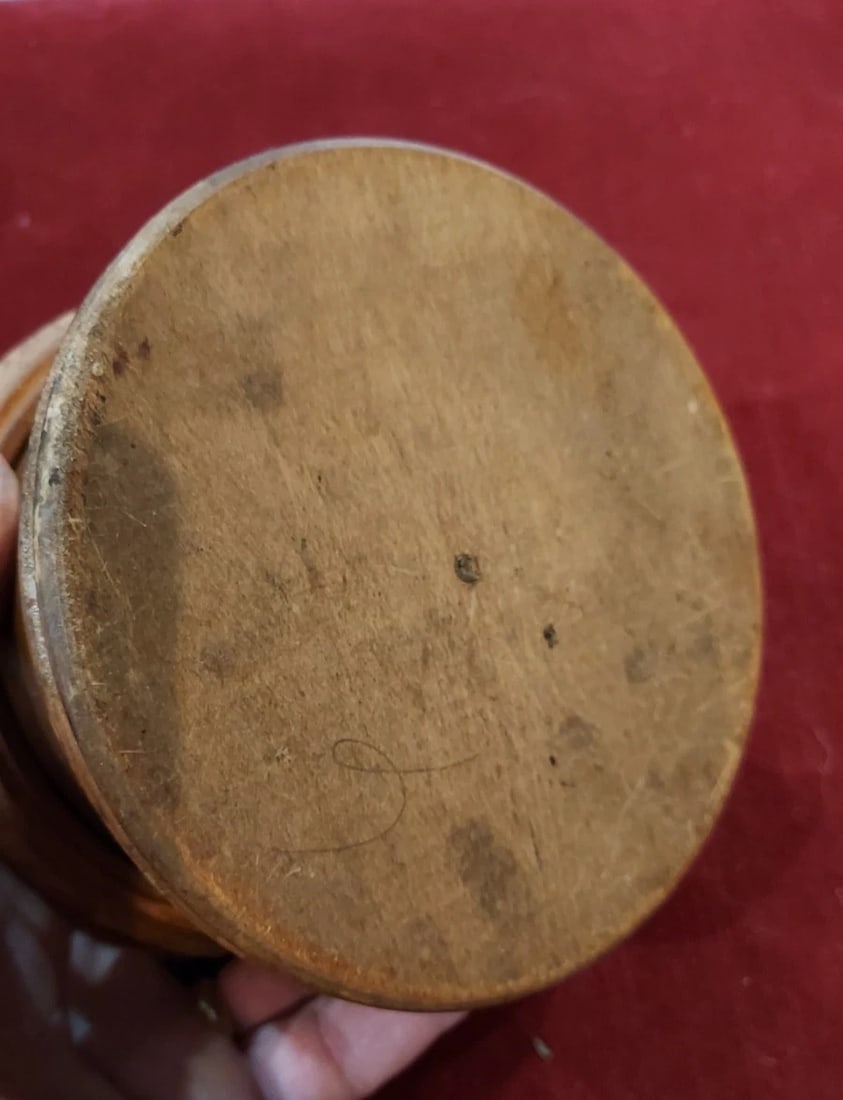 Antique Folk Quaker Shaker Sewing Box Round 1890 - 5