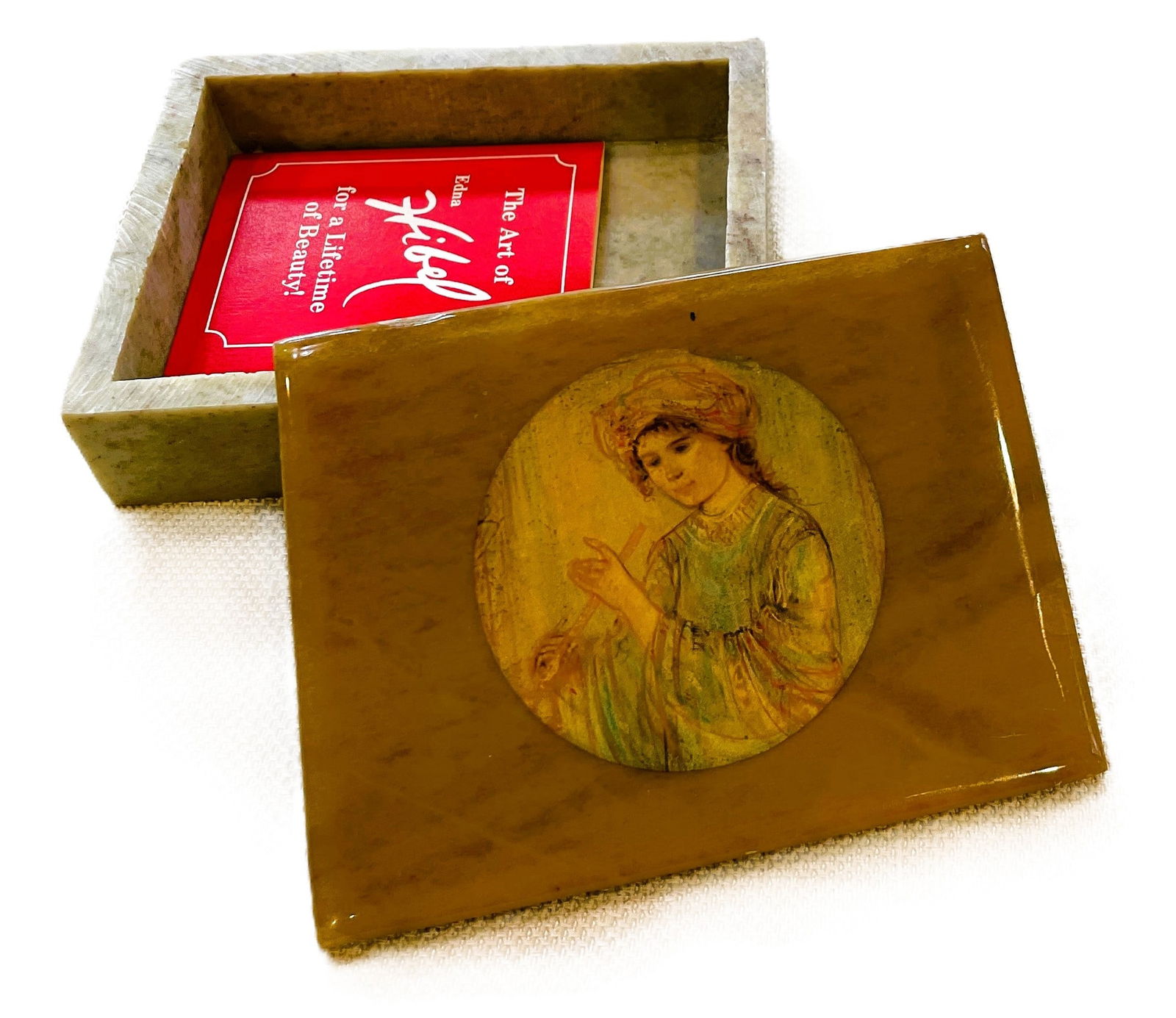 Edna Hibel Marble Trinket Box - 2