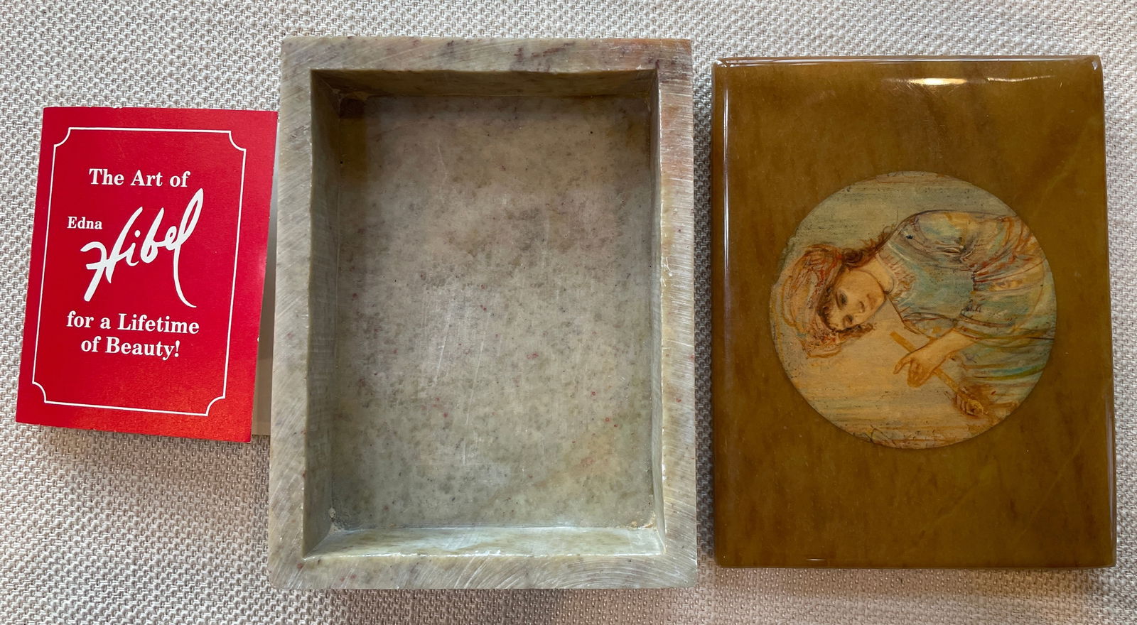 Edna Hibel Marble Trinket Box - 6