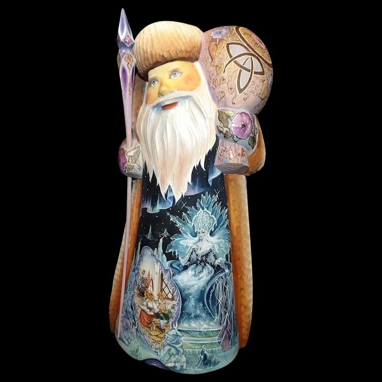 Russian Hand Carved Hand Painted Limited Edition Figure 2: Companion limited edition Russian folk art figurine. Hand-carved from wood with traditional vibrant hand-painted patterns and a lacquer finish. Shipping:Domestic: Flat-rate of $21.00 to anywhere