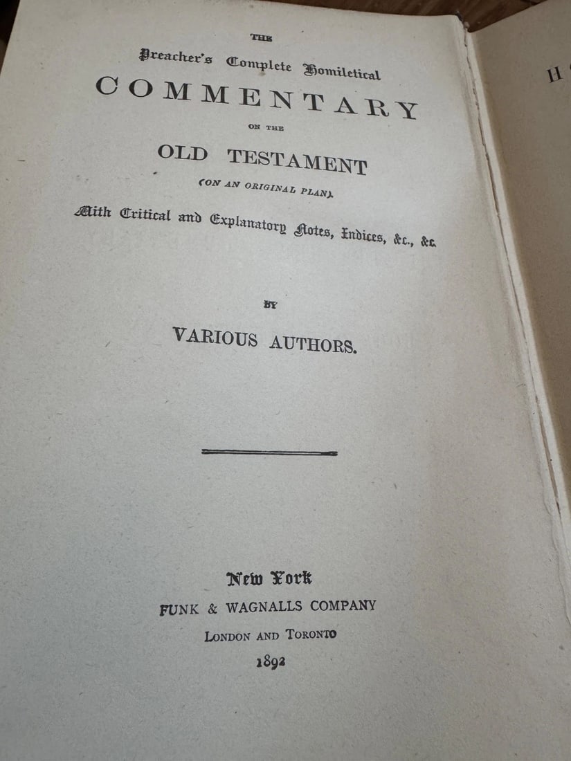 Lot Of 3 books The Preacher’s Homiletic Commentary 1892 Antique. Lot one - 6