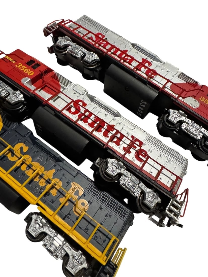 VINTAGE SANTA FE 3500,3560 RED SILVER LIFE LIKE LOCOMOTIVE TRAIN HO SCALE - 6