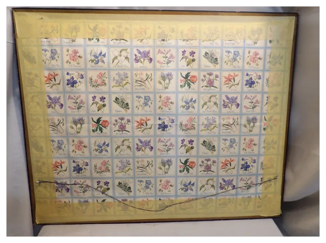 Vintage Romantic Needle Point Framed - 7