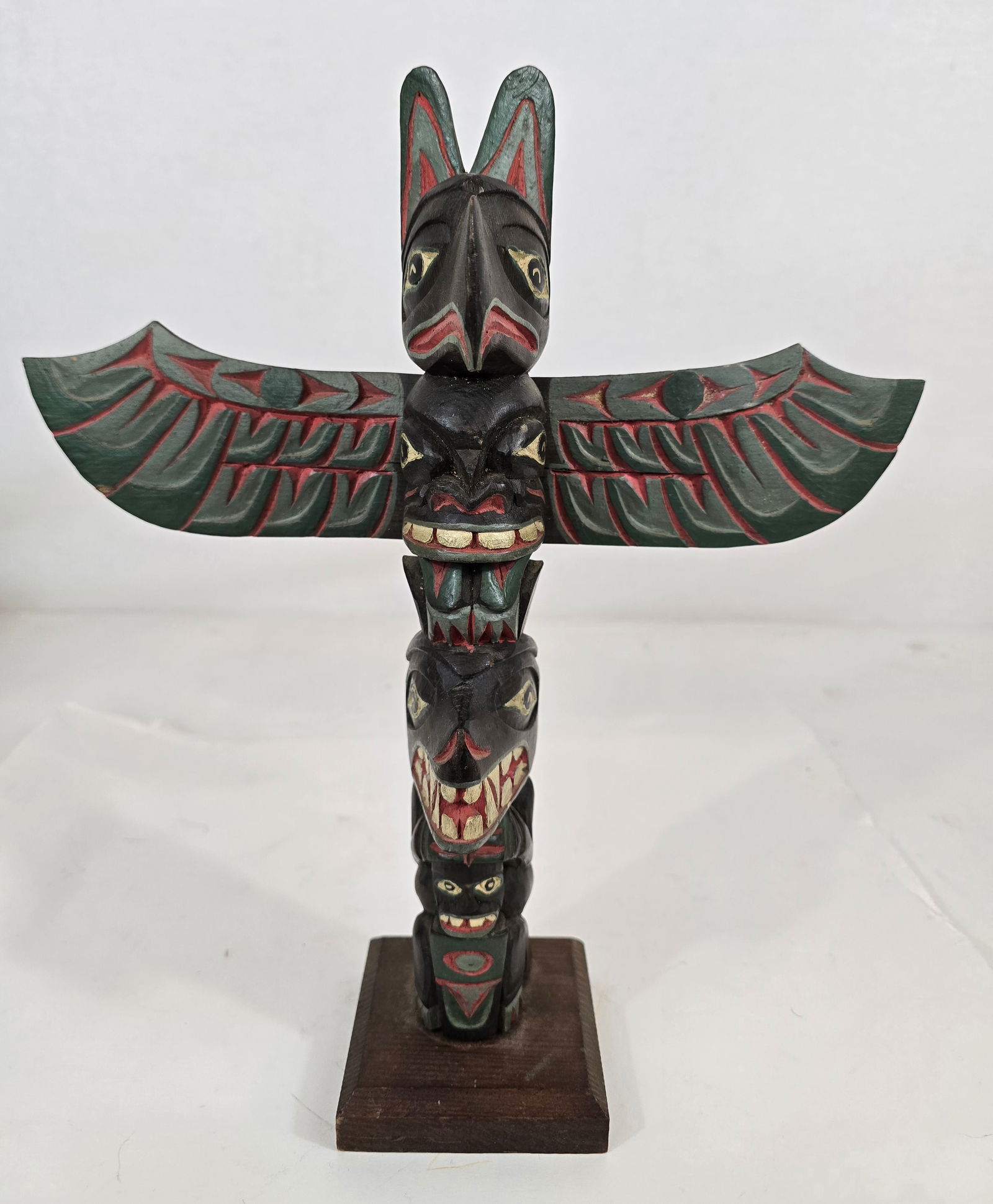 Carved and painted Northwest totem - 4