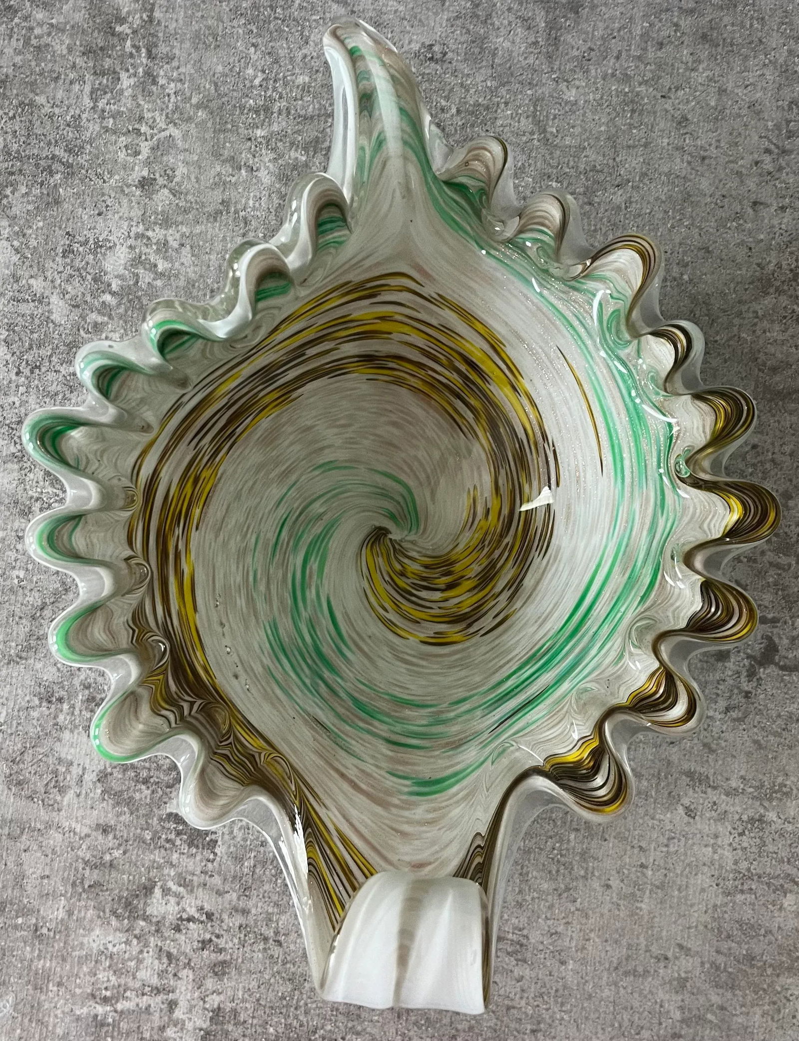 1960s Fratelli Toso Mottled Aventurine Gold Swirl Murano Art Glass Catchall or Bowl - 3