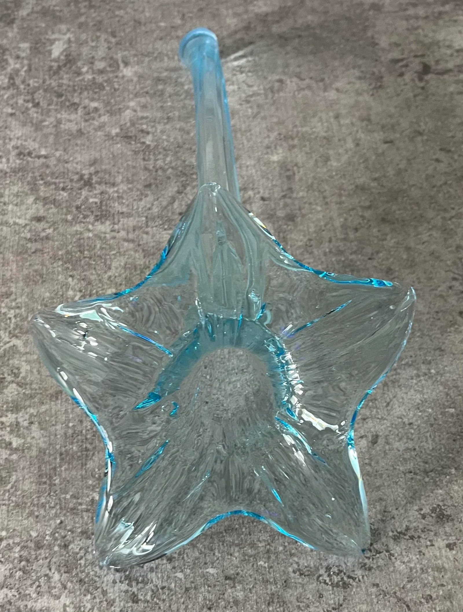 1970s Attributed to Murano Art Glass Turquoise Lilies- A Pair - 7