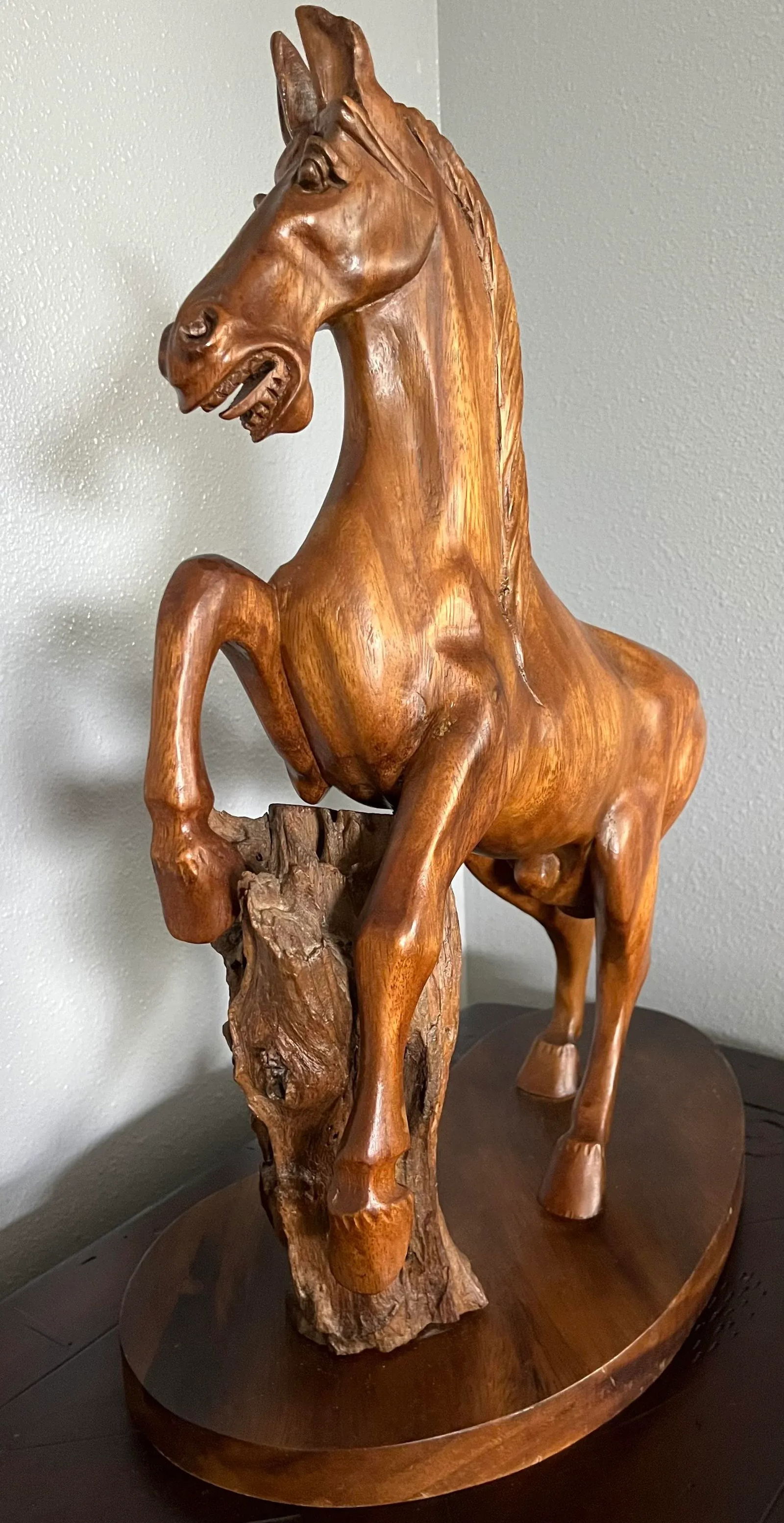 Early 20th Century Chinese Carving of a Rearing Horse - 9