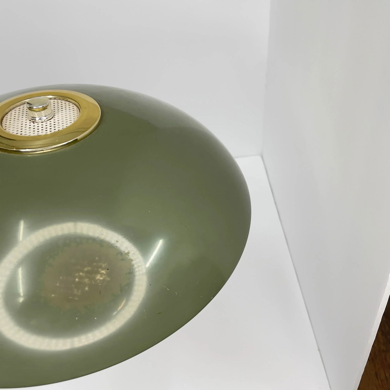 Mid Century Green Flying Saucer Table Lamp - 6