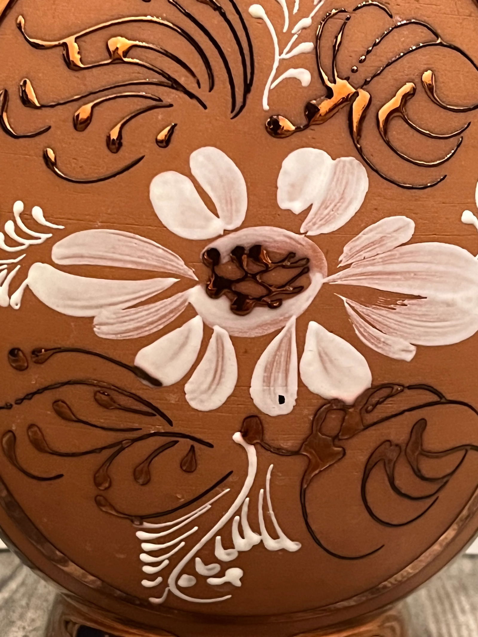 1950s Copper Dipped Terra Cotta Floral Vase - 3