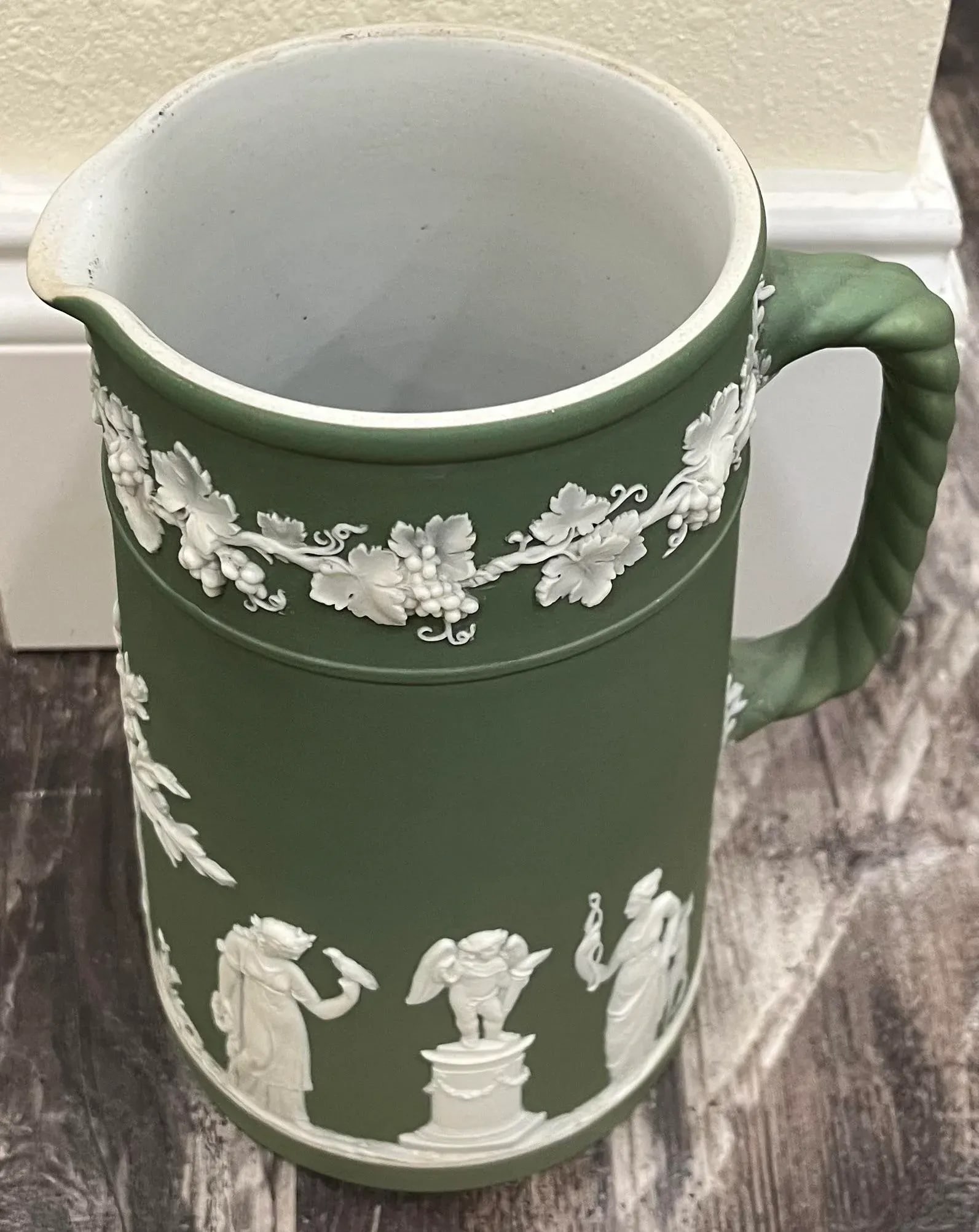 Sage Green Wedgwood Dipped Jasperware Pitcher, Circa 1912 - 6