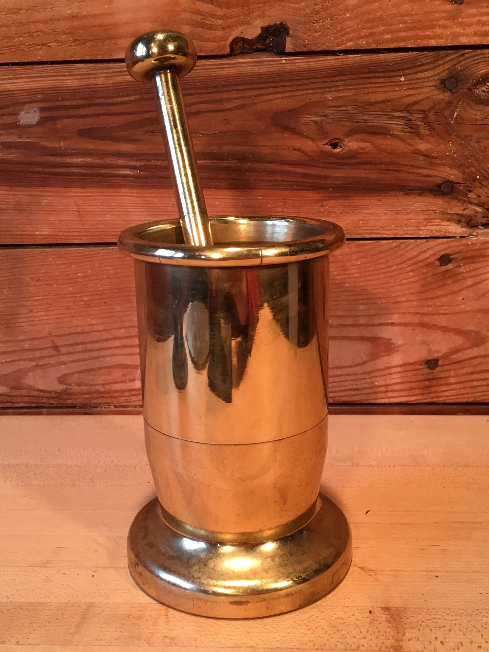 Antique Tiffany Studios Solid Brass Apothecary Mortar & Pestle - 12