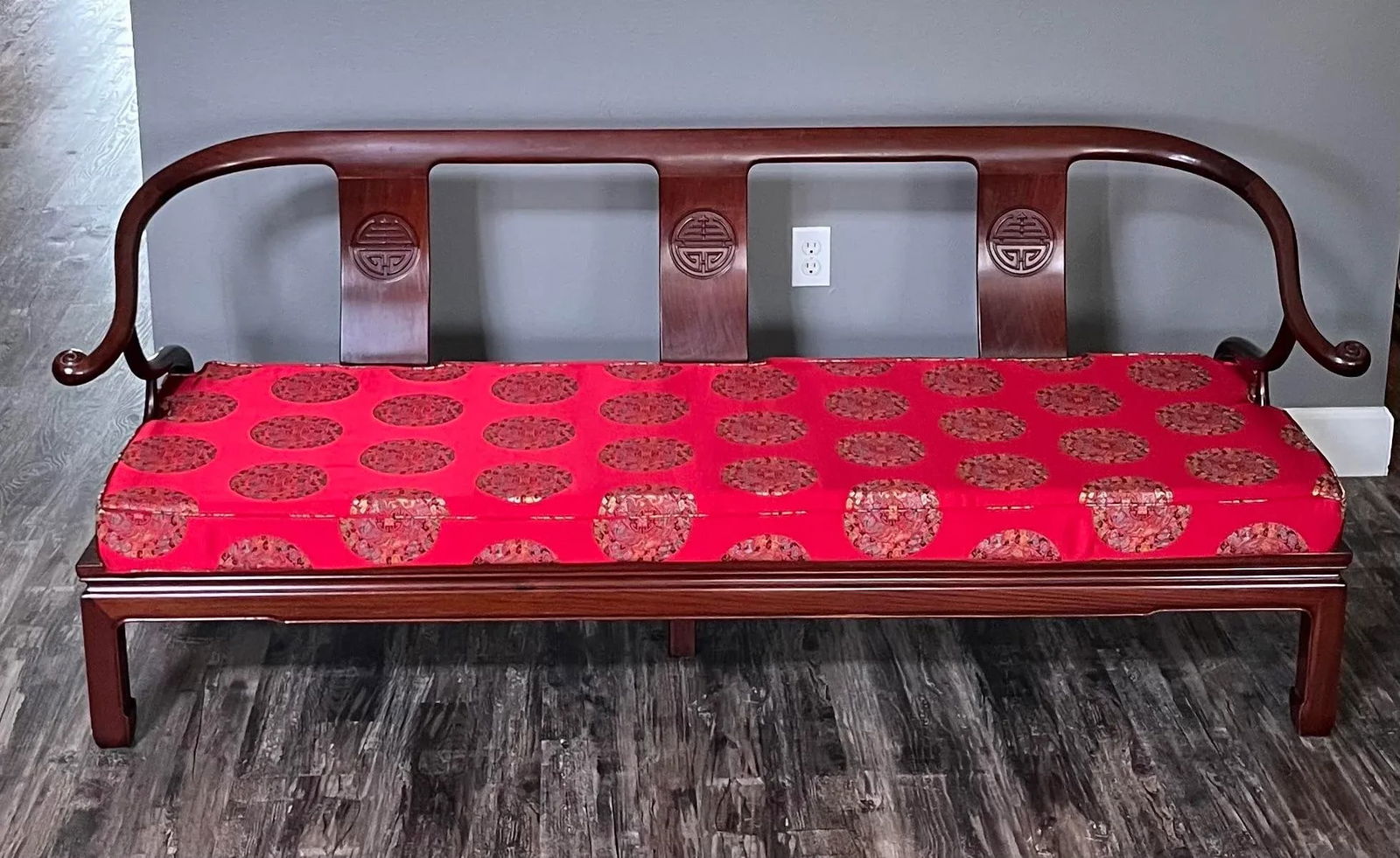 Late 19th Century Ming Style Horseshoe Settee and Chairs in Rosewood- 3 Pieces - 2