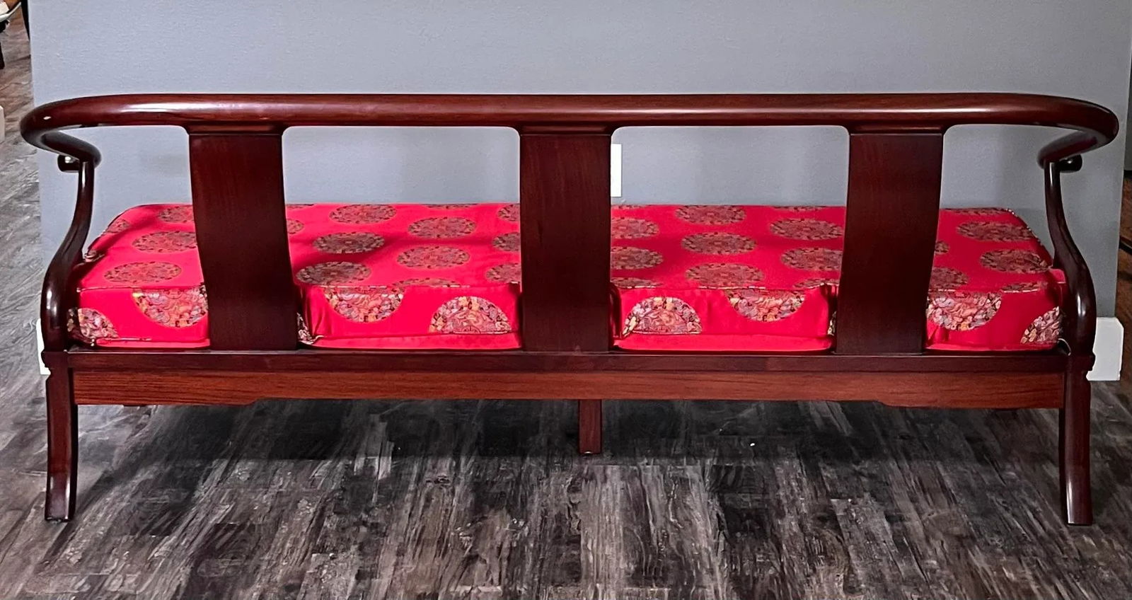 Late 19th Century Ming Style Horseshoe Settee and Chairs in Rosewood- 3 Pieces - 3